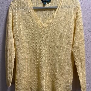 Ralph Lauren Yellow Cable Knit Sweater